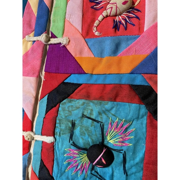 Vintage Quilted Handmade Patchwork South American Vest 80's Sz M/L * - Picture 2 of 8